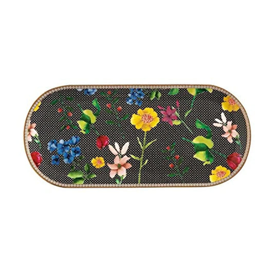 Maxwell & Williams vassoio ovale Contessa porcellana nero 33x15 cm