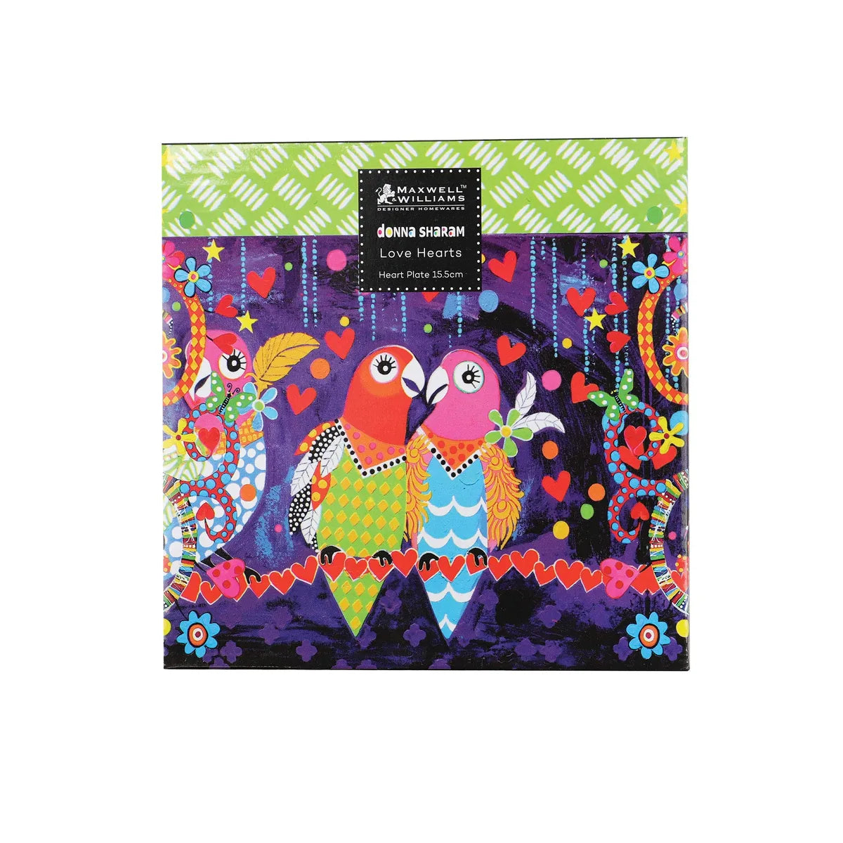 Maxwell & Williams piatto da contorno Love porcellana cuore rosso con mucche e fiori
