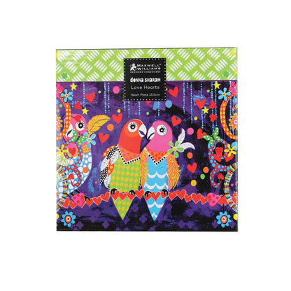 Maxwell & Williams piatto da contorno Love porcellana cuore rosso con mucche e fiori