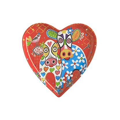 Maxwell & Williams piatto da contorno Love porcellana cuore rosso con mucche e fiori