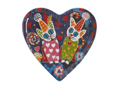 Maxwell & Williams piatto da contorno Love porcellana con cuori colorati e creature fantastiche design Donna Sharam