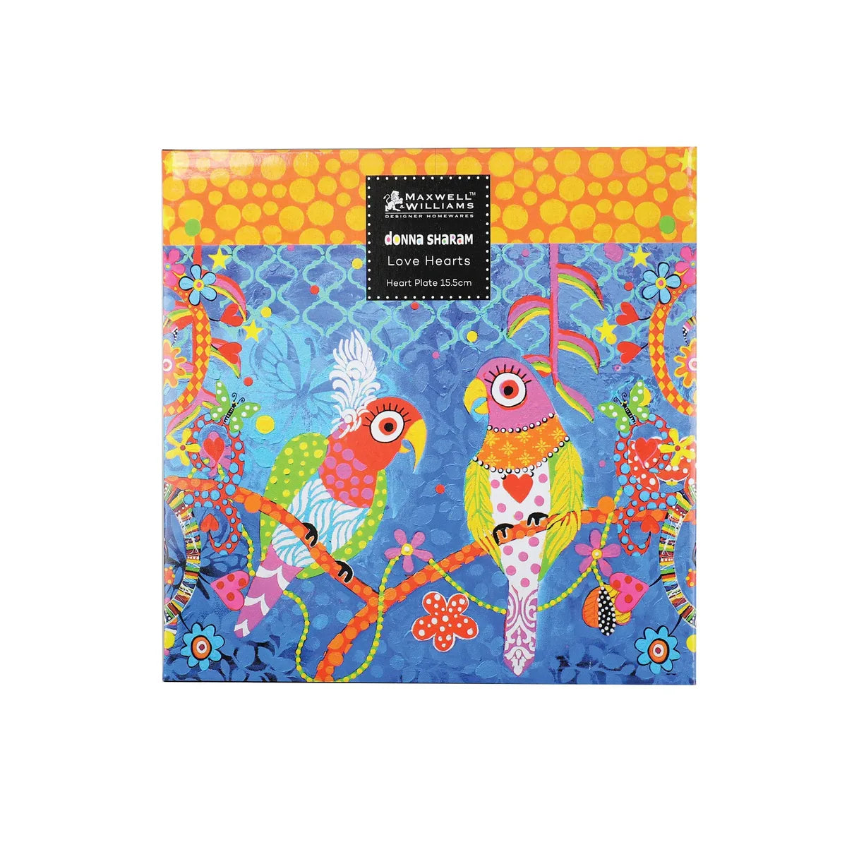Maxwell & Williams piatto da contorno Love porcellana con cuori colorati e creature fantastiche design Donna Sharam