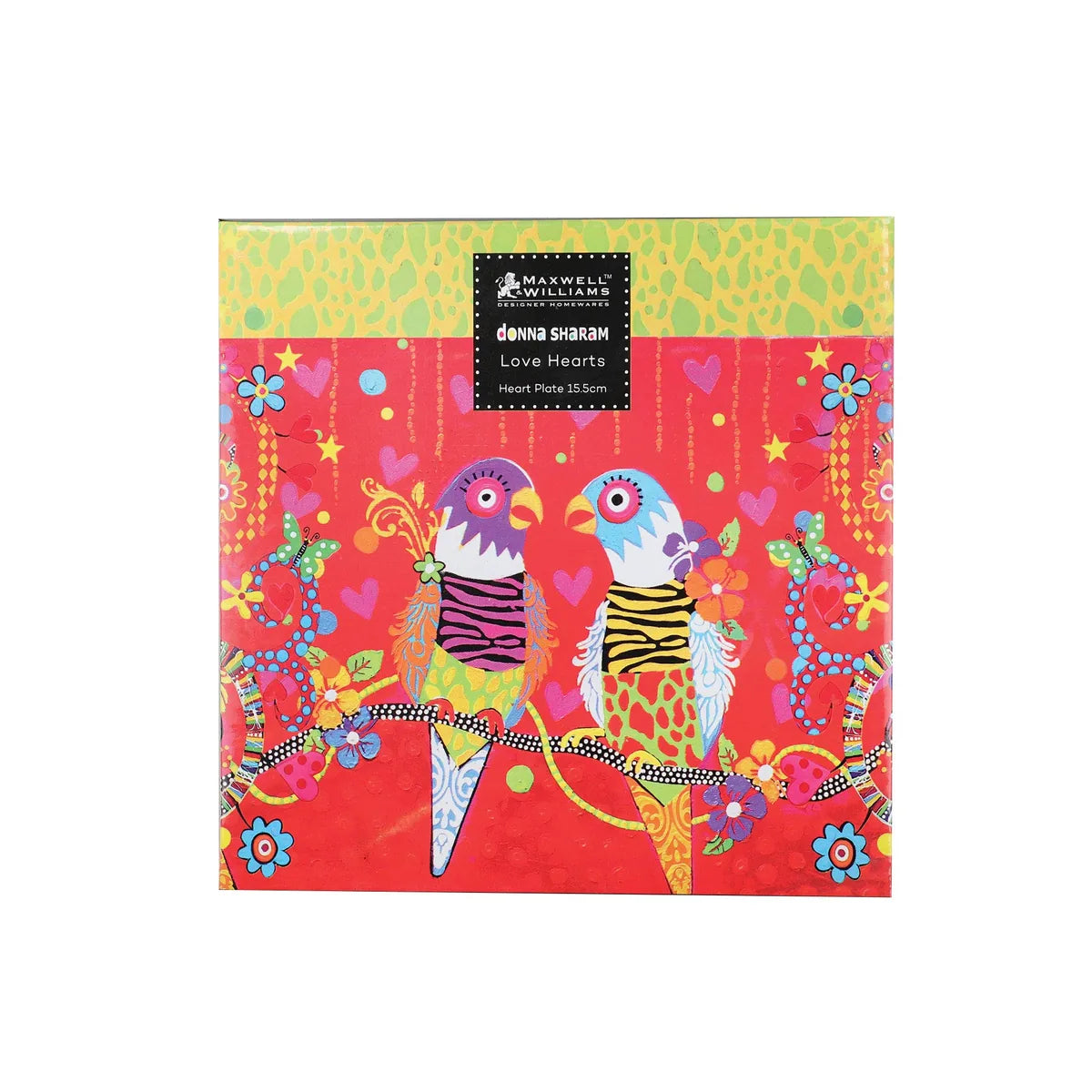 Maxwell & Williams piatto da contorno Love porcellana con cuori colorati e creature fantastiche design Donna Sharam