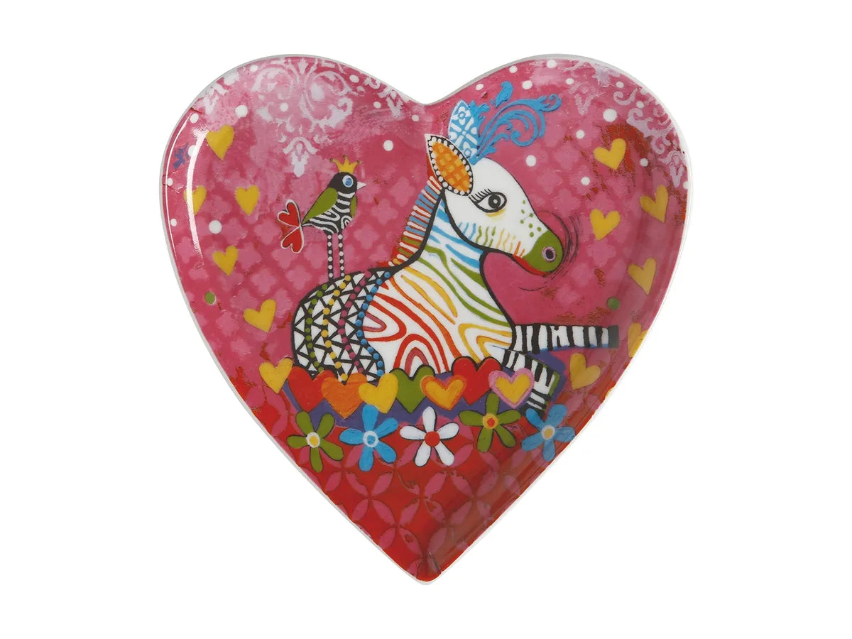Maxwell & Williams piatto da contorno Love porcellana con cuori colorati e creature fantastiche design Donna Sharam