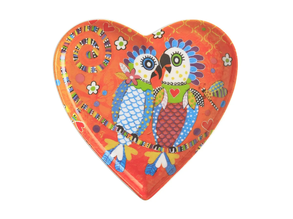 Maxwell & Williams piatto da contorno Love porcellana con cuori colorati e creature fantastiche design Donna Sharam