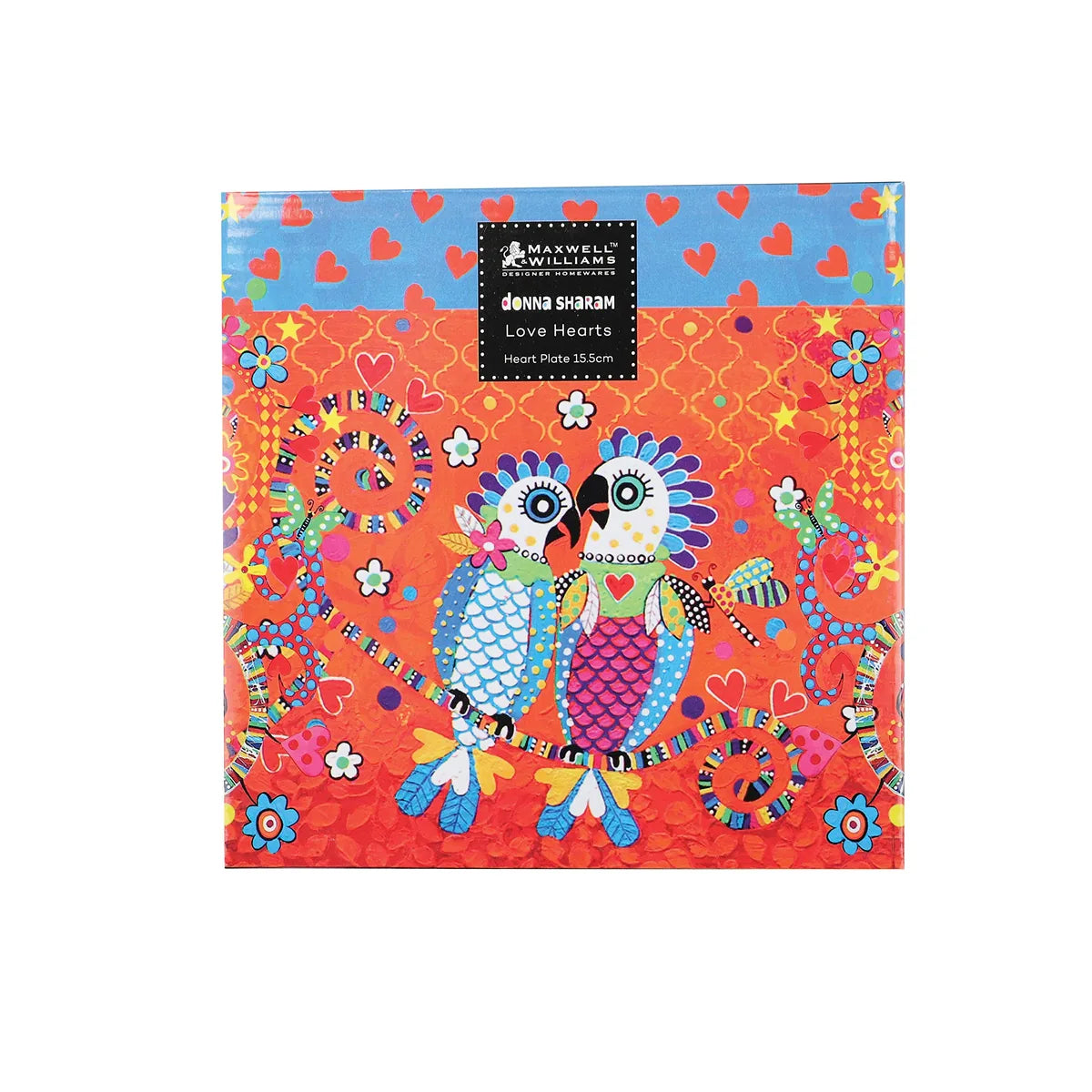 Maxwell & Williams piatto da contorno Love porcellana con cuori colorati e creature fantastiche design Donna Sharam