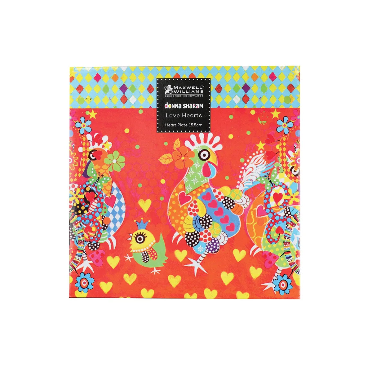 Maxwell & Williams piatto da contorno Love porcellana con cuori colorati e creature fantastiche design Donna Sharam