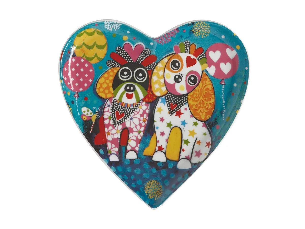 Maxwell & Williams piatto da contorno Love porcellana con cuori colorati e creature fantastiche design Donna Sharam