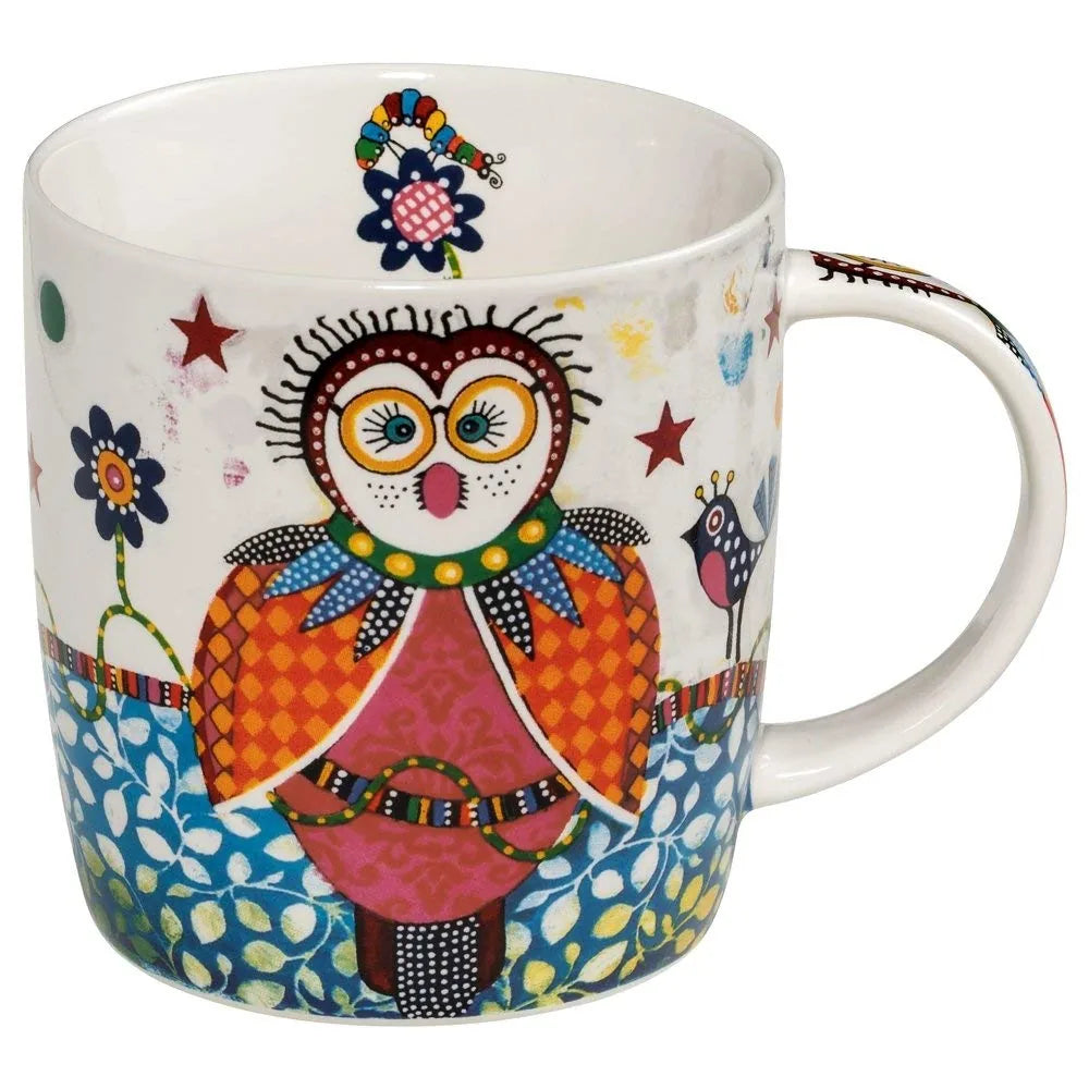 Maxwell & Williams tazza Betsy in porcellana con design Boobook colorato - Stilmobili