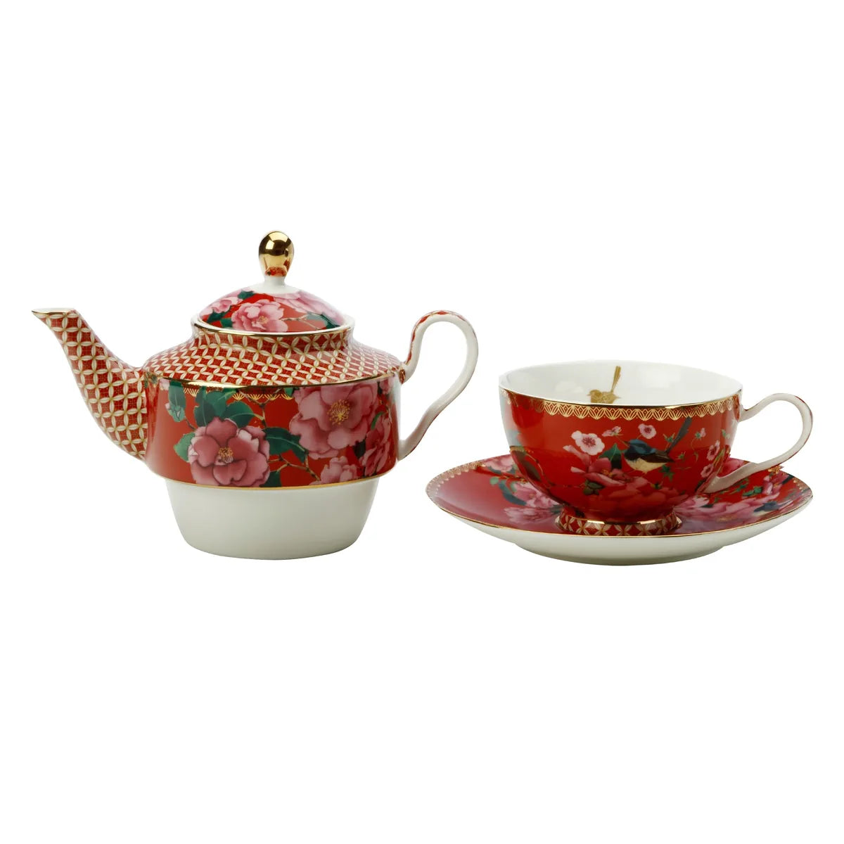 Maxwell & Williams Set Teiera Tazza Tè Porcellana Silk Road 380ml 225ml