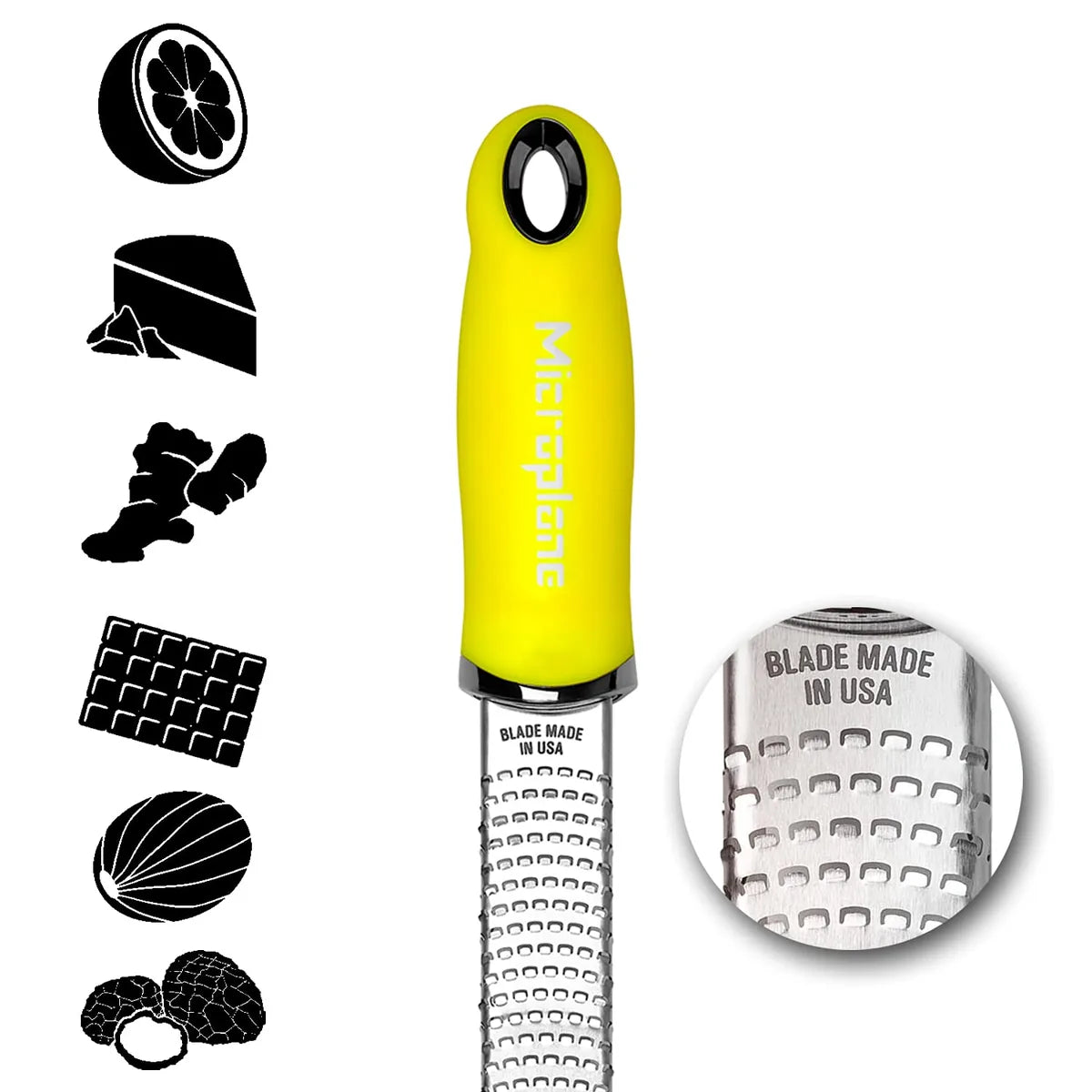 Microplane Zester grattugia in acciaio inossidabile con manico ergonomico e cover protettiva