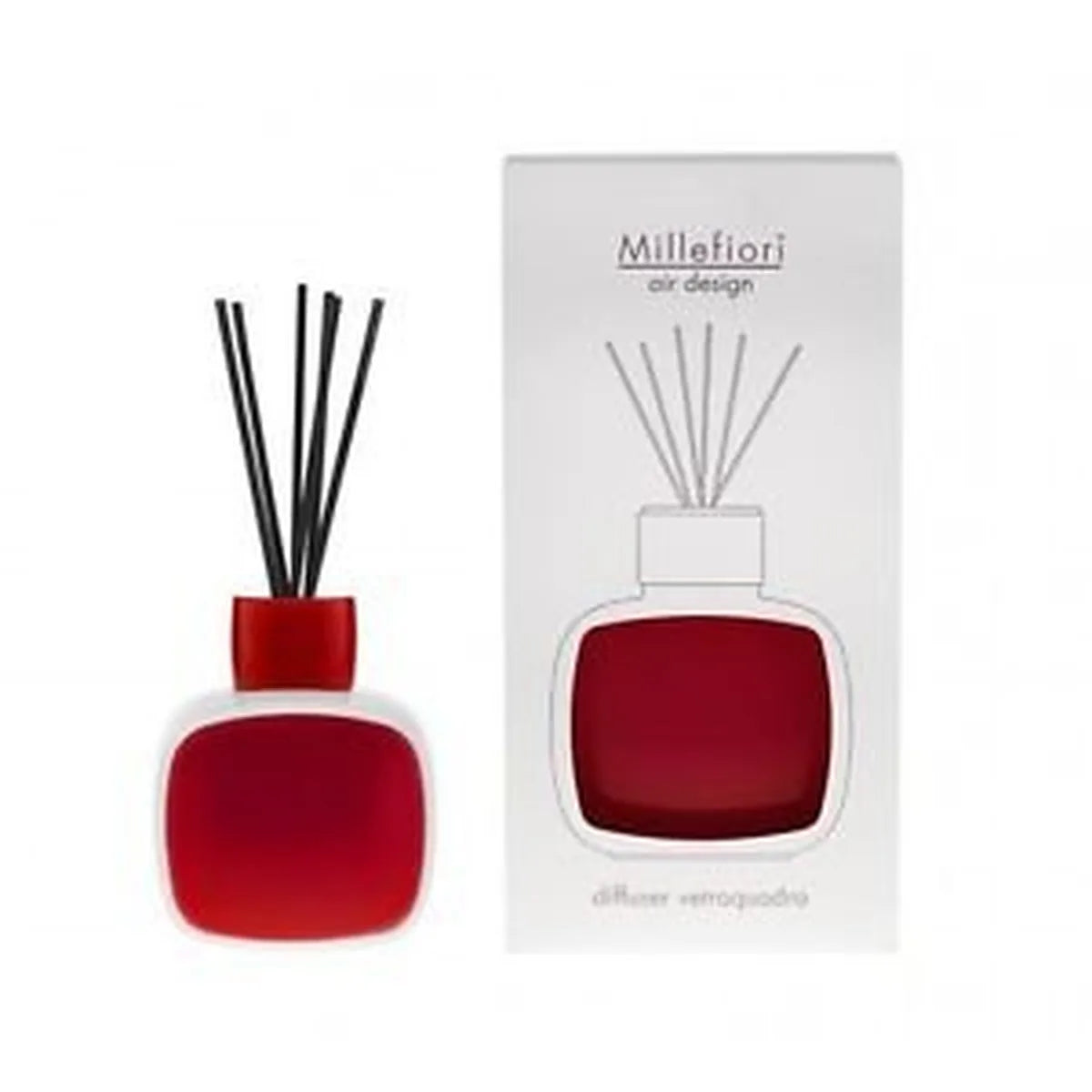 Millefiori Diffusore Vetroquadro vetro bianco rosso design italiano