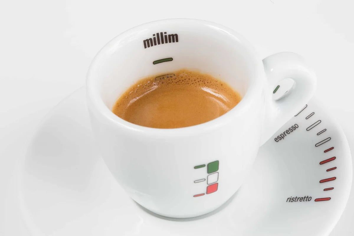 Millim Set Caffè Per Due in porcellana professionale con indicatore di gusto - design espresso italiano