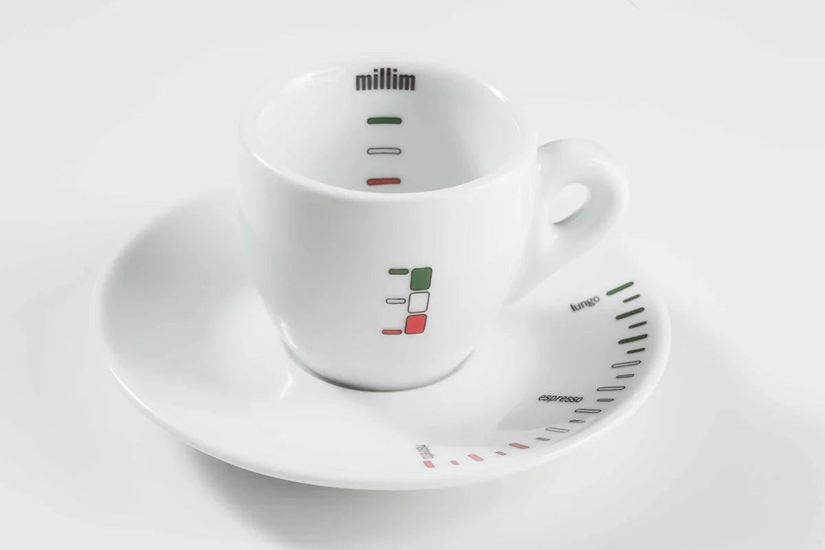 Millim Set Caffè Per Due in porcellana professionale con indicatore di gusto - design espresso italiano