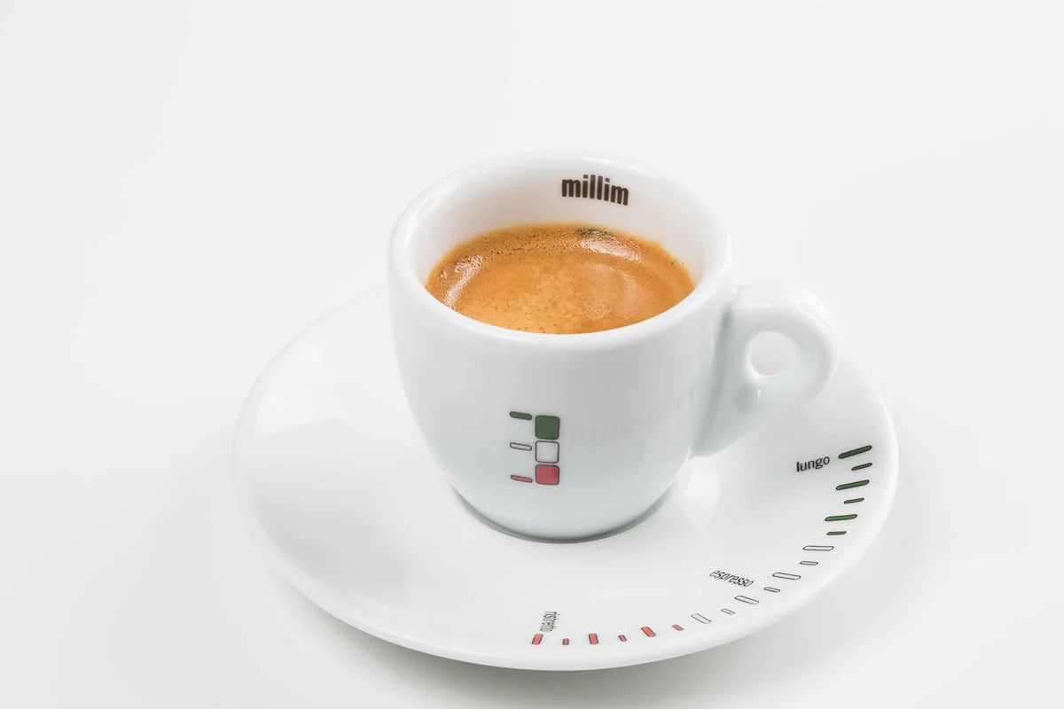 Millim Set Caffè Per Due in porcellana professionale con indicatore di gusto - design espresso italiano