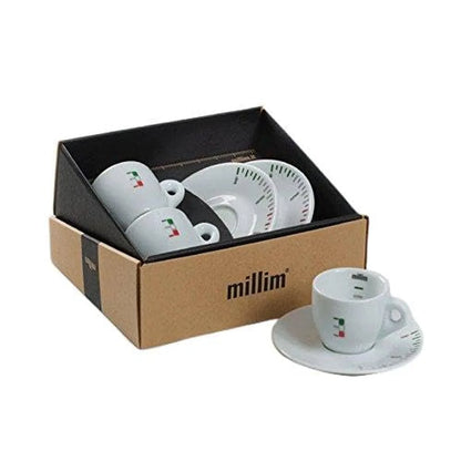 Millim Set Caffè Per Due in porcellana professionale con indicatore di gusto - design espresso italiano