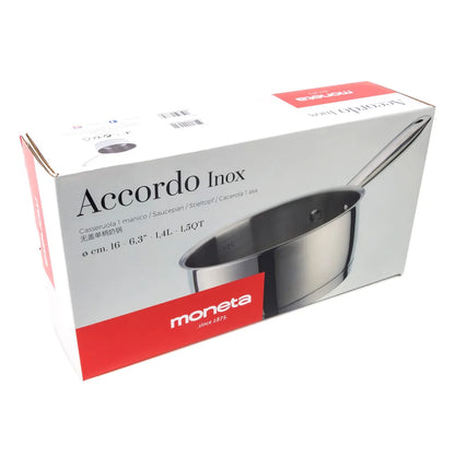 Moneta Accordo Inox casseruola 20cm acciaio inox spazzolato con manico design esclusivo