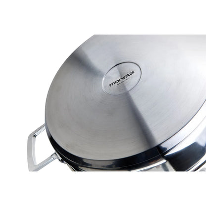 Moneta Accordo casseruola 22cm acciaio inox spazzolato con coperchio vetro e maniglie microfuse