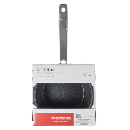 Moneta Armonia casseruola 16cm rivestimento antiaderente effetto pietra nero
