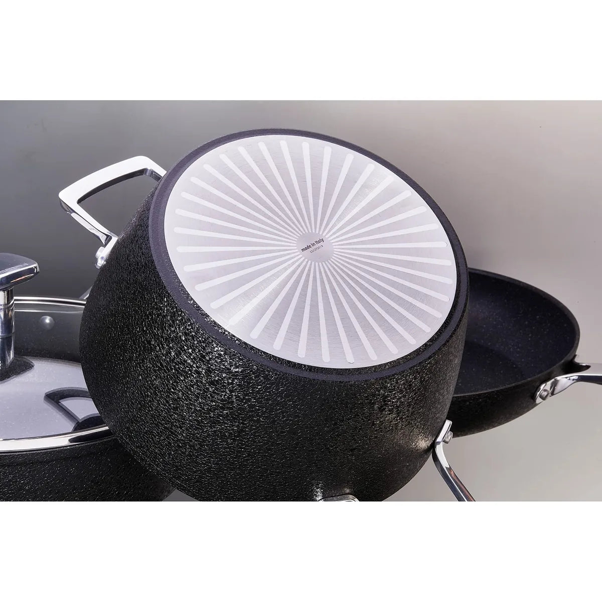 Moneta Bollilatte Accordo acciaio inox con finitura icecoating nero satinato