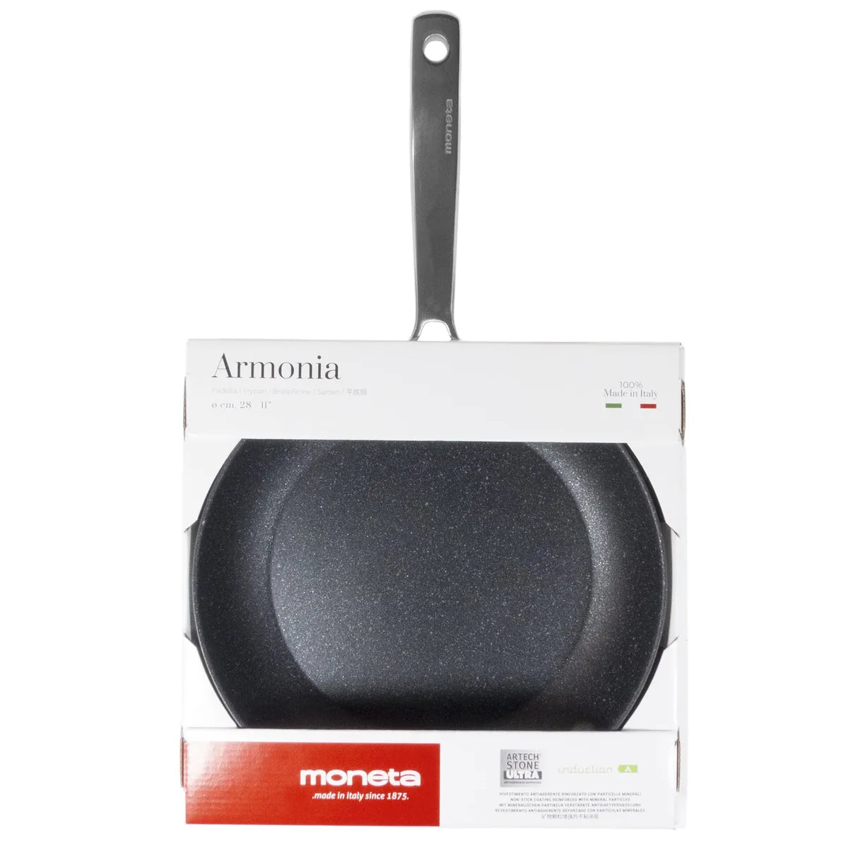 Moneta Padella Armonia Inox con rivestimento antiaderente effetto pietra Artech Stone Ultra