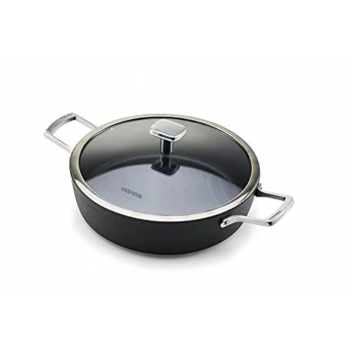Moneta Armonia tegame 28cm con coperchio nero antiaderente effetto pietra