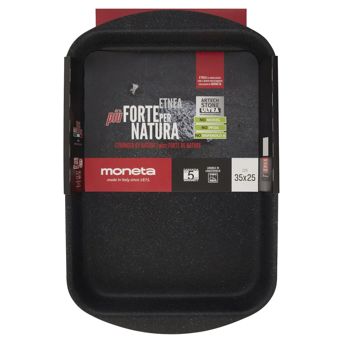 Moneta Lasagnera Etnea alluminio con rivestimento Hardoise effetto pietra 35x25 cm