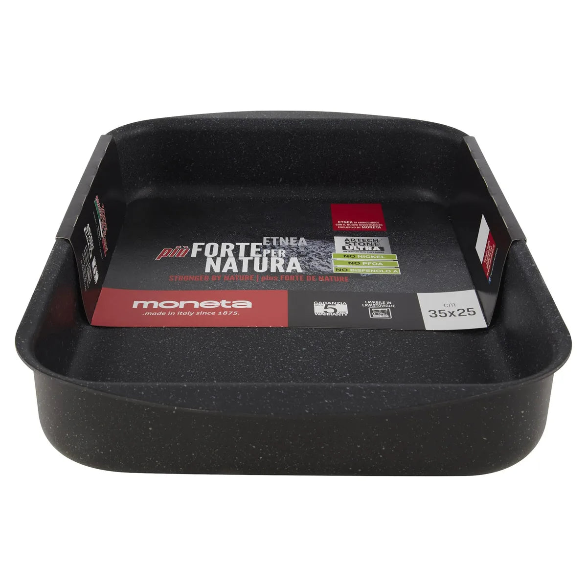 Moneta Lasagnera Etnea alluminio con rivestimento Hardoise effetto pietra 35x25 cm