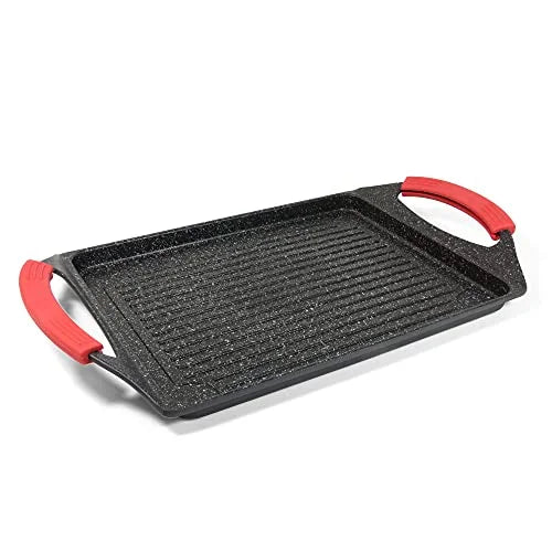 Moneta Griglia Rettangolare Pro Grill alluminio pressofuso 35x22 cm per induzione