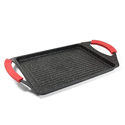 Moneta Griglia Rettangolare Pro Grill alluminio pressofuso 35x22 cm per induzione