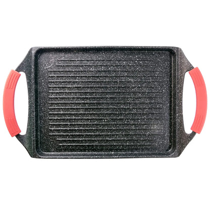 Moneta Griglia Rettangolare Pro Grill alluminio pressofuso 35x22 cm per induzione