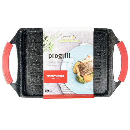 Moneta Griglia Rettangolare Pro Grill alluminio pressofuso 35x22 cm per induzione