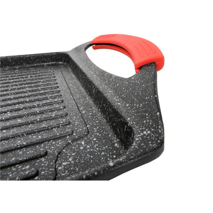 Moneta Griglia Rettangolare Pro Grill alluminio pressofuso 35x22 cm per induzione