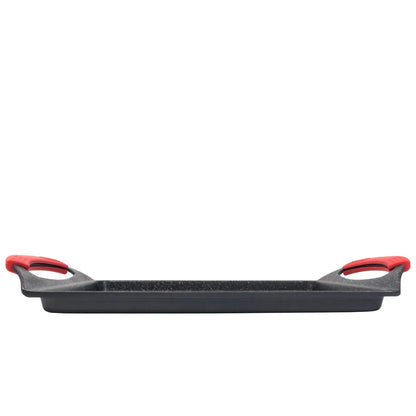 Moneta Griglia Rettangolare Pro Grill alluminio pressofuso 35x22 cm per induzione