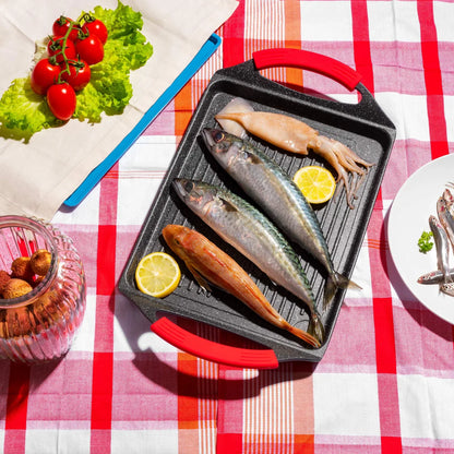 Moneta Griglia Rettangolare Pro Grill alluminio pressofuso 35x22 cm per induzione