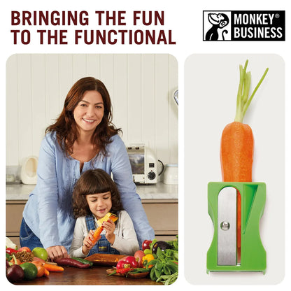 Monkey Business Pelaverdure Verde - Plastica e acciaio inossidabile