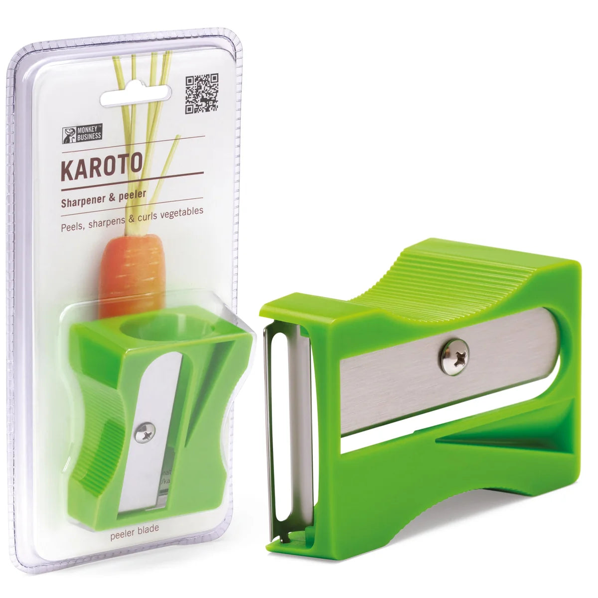 Monkey Business Pelaverdure Verde - Plastica e acciaio inossidabile
