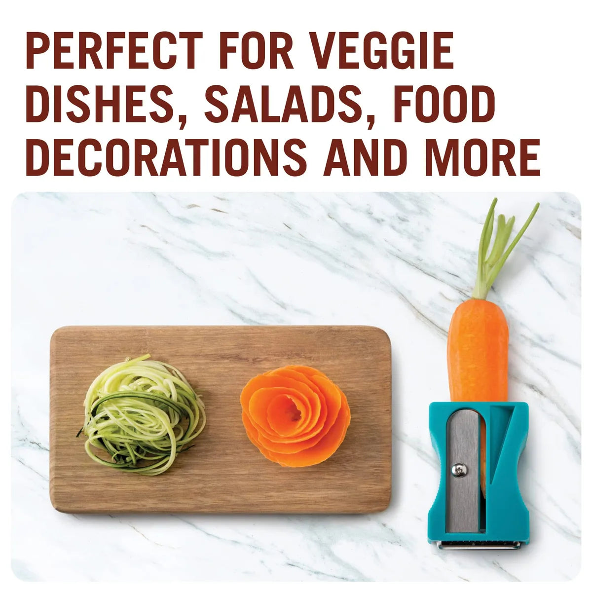 Monkey Business Lama Julienne Turchese - utensile da cucina per verdure a spirale