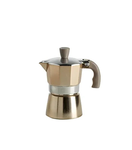 Mopita Caffettiera 1 tazza alluminio gold Fluo - design italiano