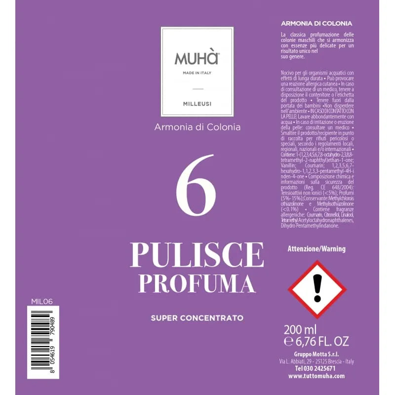 Muhà Deodorante Ambiente Spray 200ml Armonia di Colonia - profumatore multiuso