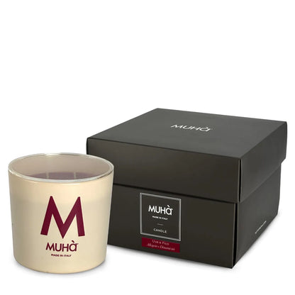 Muhà candela profumata vetro beige uva e fico 270gr