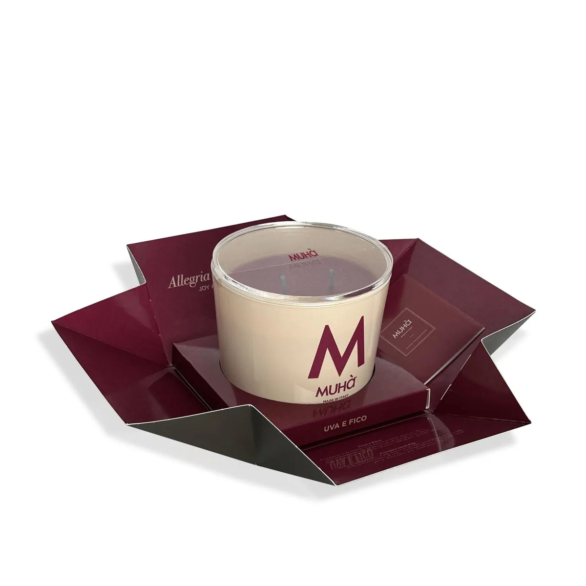 Muhà candela profumata vetro beige uva e fico 270gr