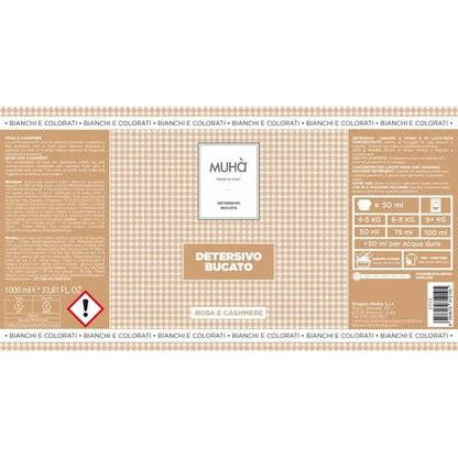 Muhà Detersivo Bucato Liquido 1000ml Rosa e Cashmere
