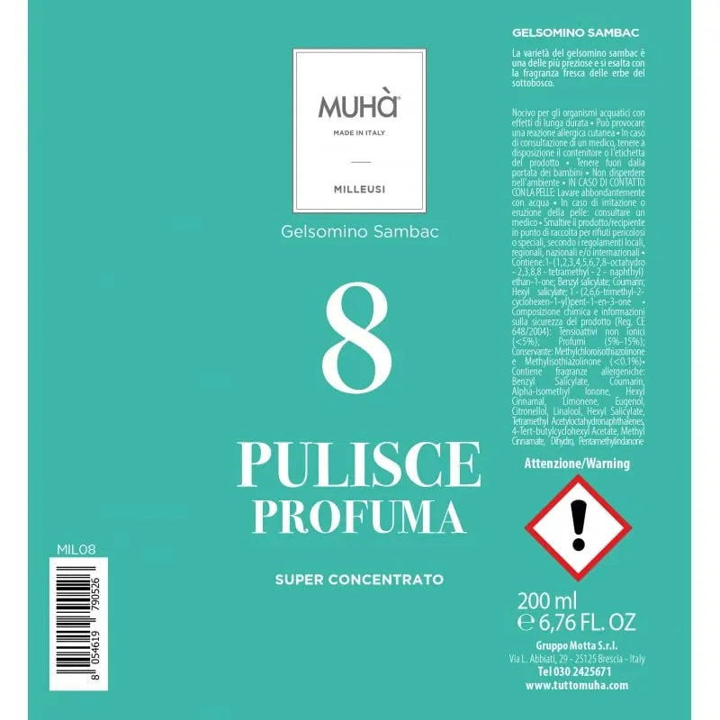 Muhà Deodorante Ambiente Spray 200ml Gelsomino - spray profumante multiuso
