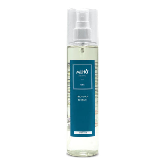 Muhà Diamond Deodorante Ambiente Spray 250ml trasparente - profuma tessuti con fragranza bergamotto e rosa
