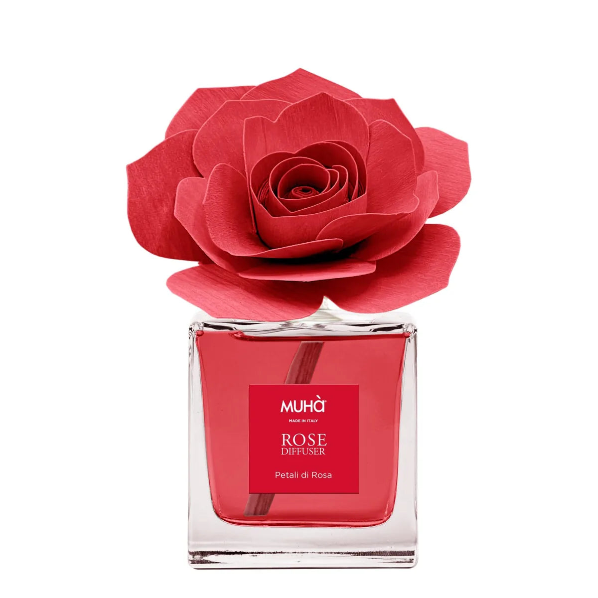 Muhà Diffusore Profumo Petali di Rosa 100ml vetro e legno - fragranza floreale