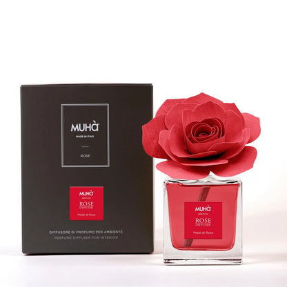 Muhà Diffusore Profumo Petali di Rosa 100ml vetro e legno - fragranza floreale