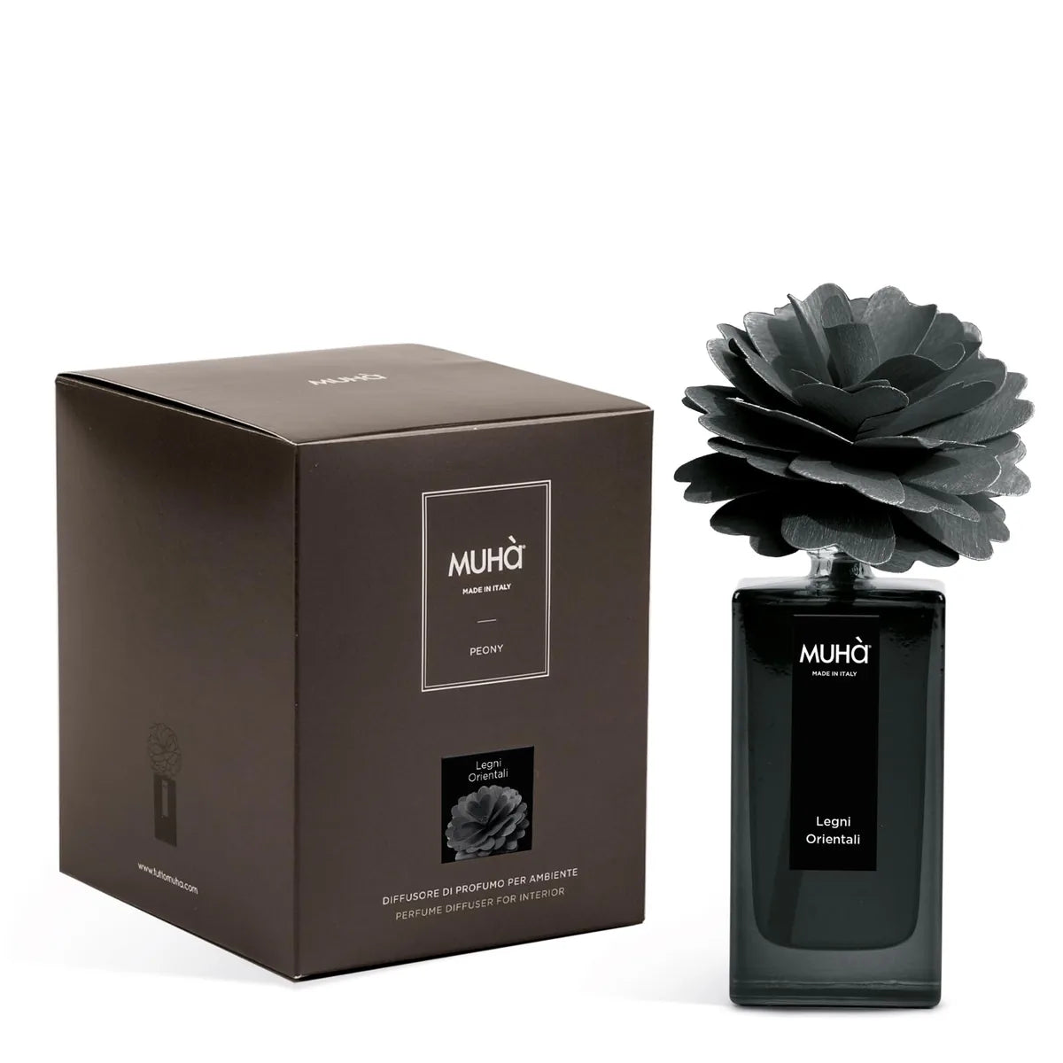 Muhà Art Diffuser diffusore profumo vetro peonia betulla naturale legni orientali