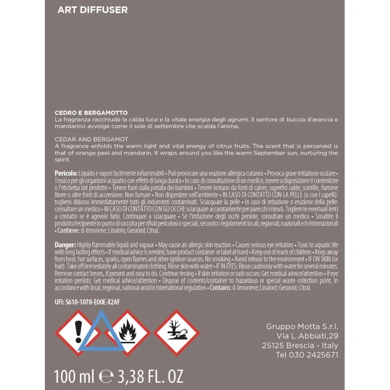 Muhà Art Diffuser diffusore profumo vetro peonia betulla naturale legni orientali