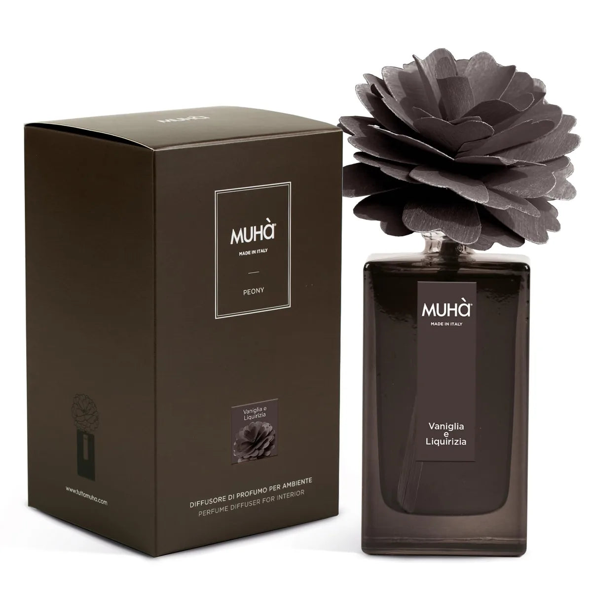 Muhà Art Diffuser diffusore profumo vetro peonia betulla naturale legni orientali